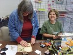 Terry and Mary Kay working VERY hard in Julie Fair's class at Scrapbooker's Dream!