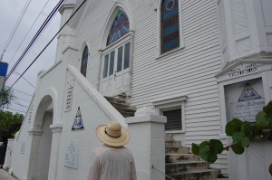 Keith stops to view an old church on the way to Hemingway's home